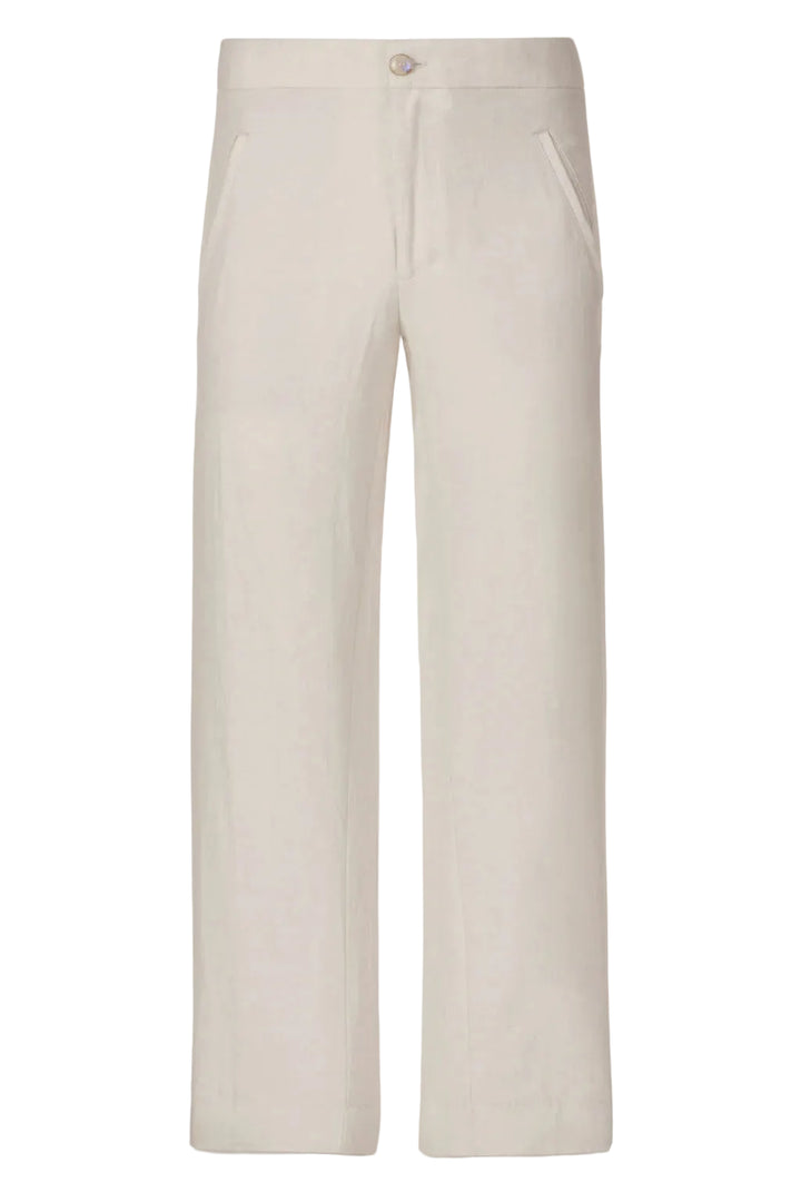 Ivory Solid Linen Pant