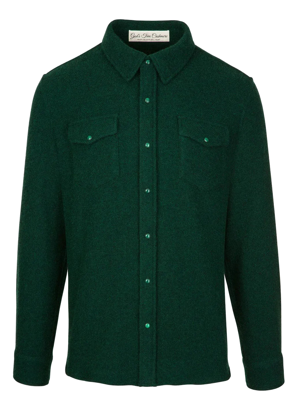 Hunter Green Solid Cashmere Shirt