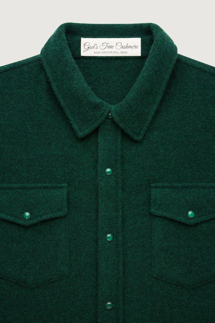 Hunter Green Solid Cashmere Shirt