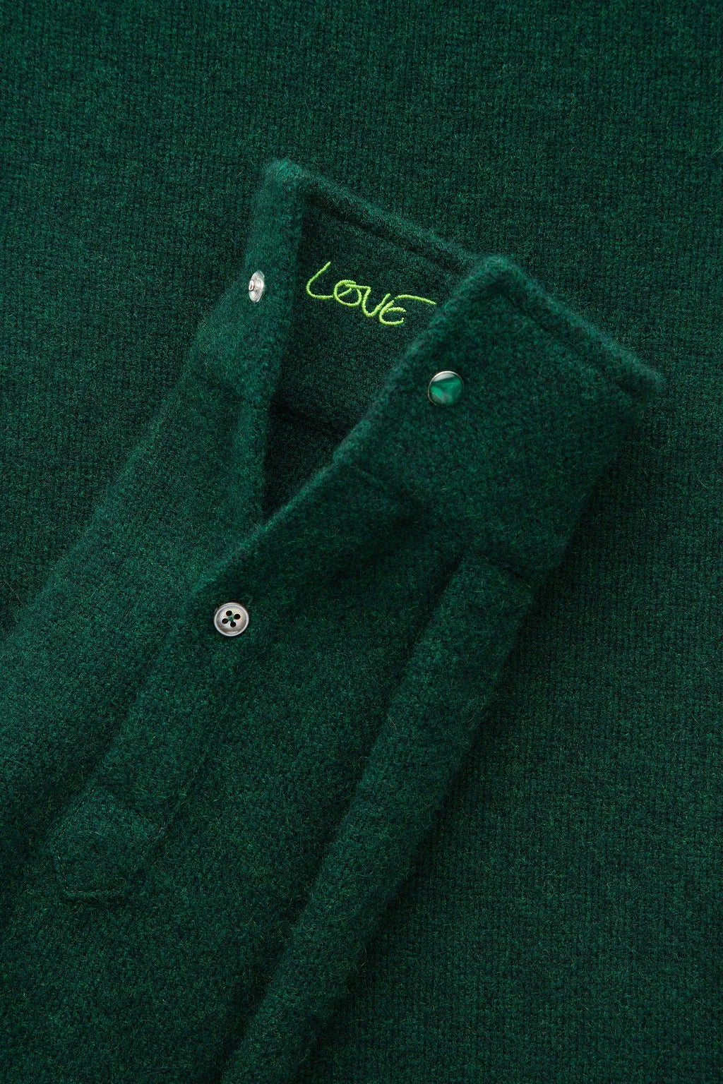 Hunter Green Solid Cashmere Shirt