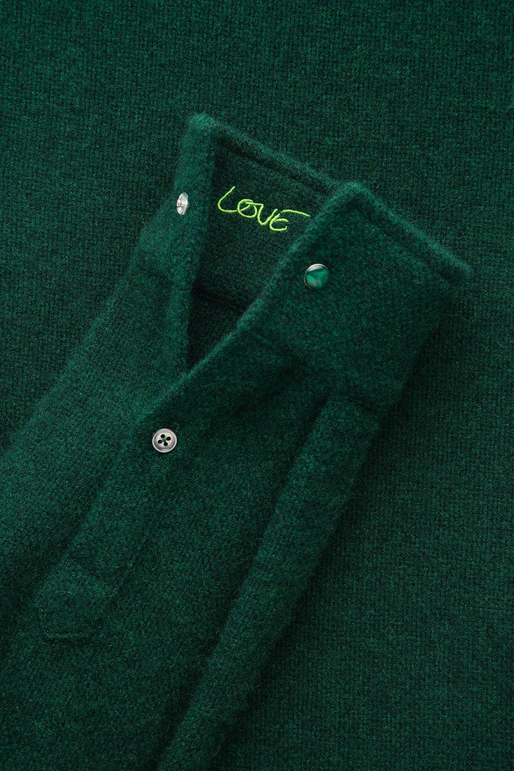 Hunter Green Solid Cashmere Shirt