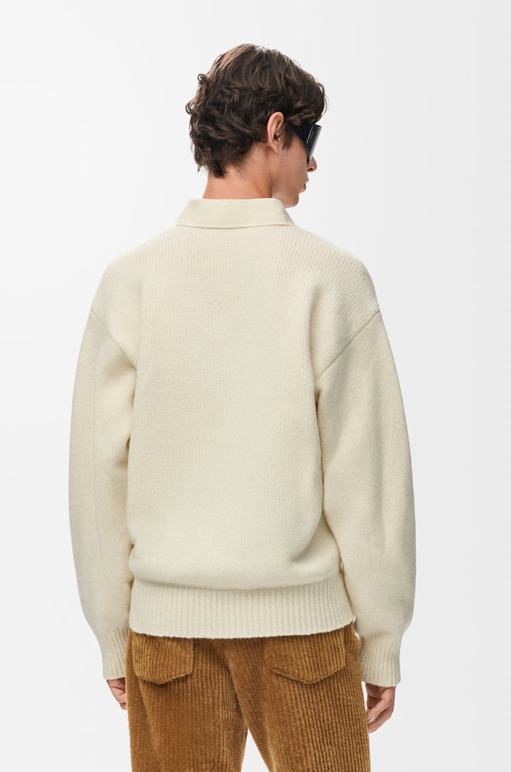 Polo sweater in wool