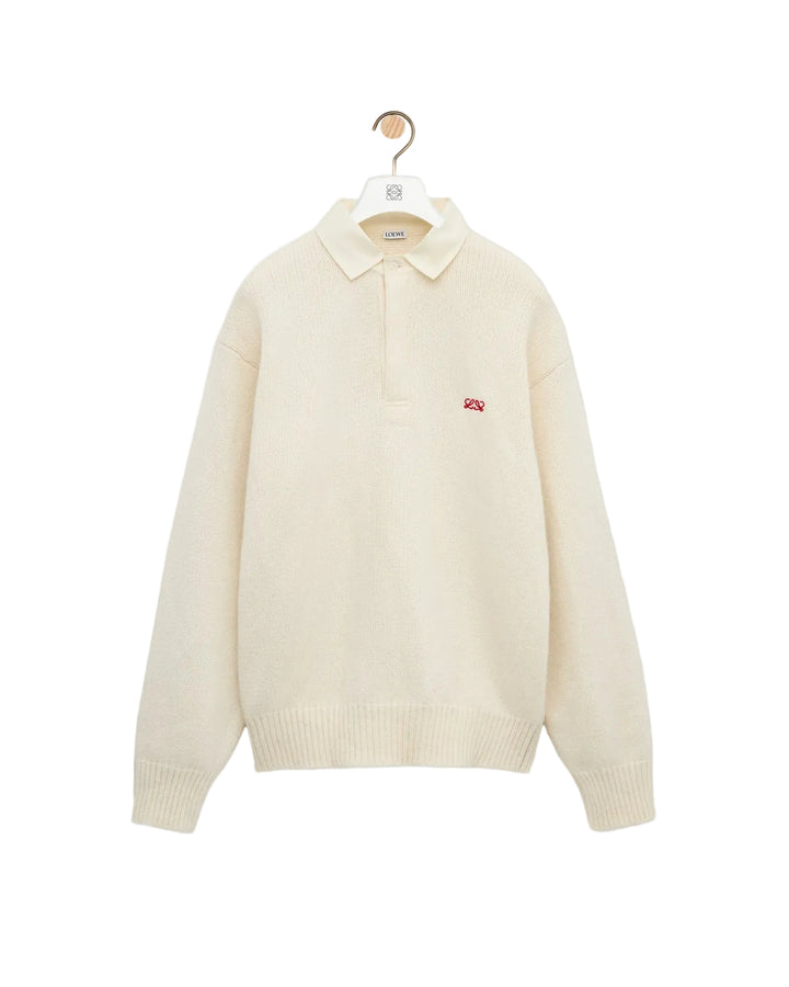 Polo sweater in wool
