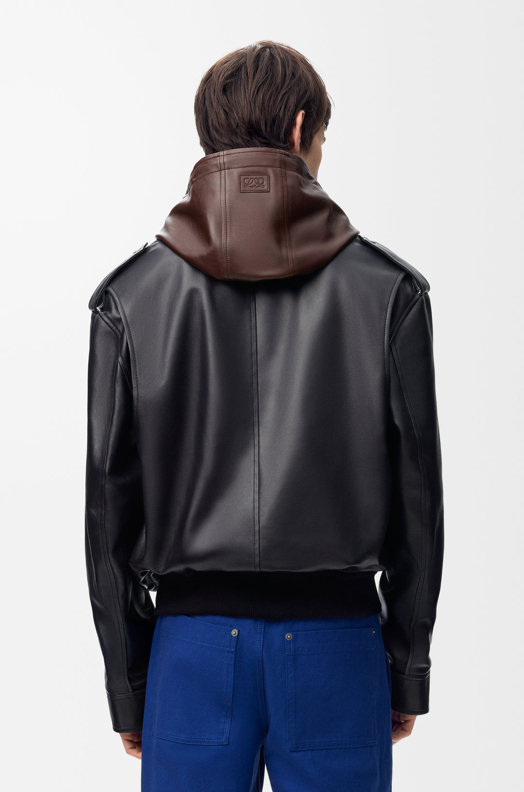 Hooded jacket in nappa lambskin