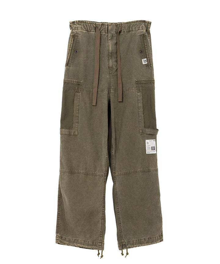 Cotton Satin Cargo Pants