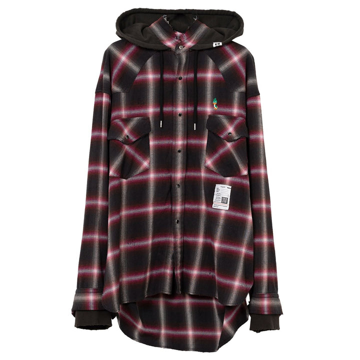 Hoodie Combine Checkered Shirt