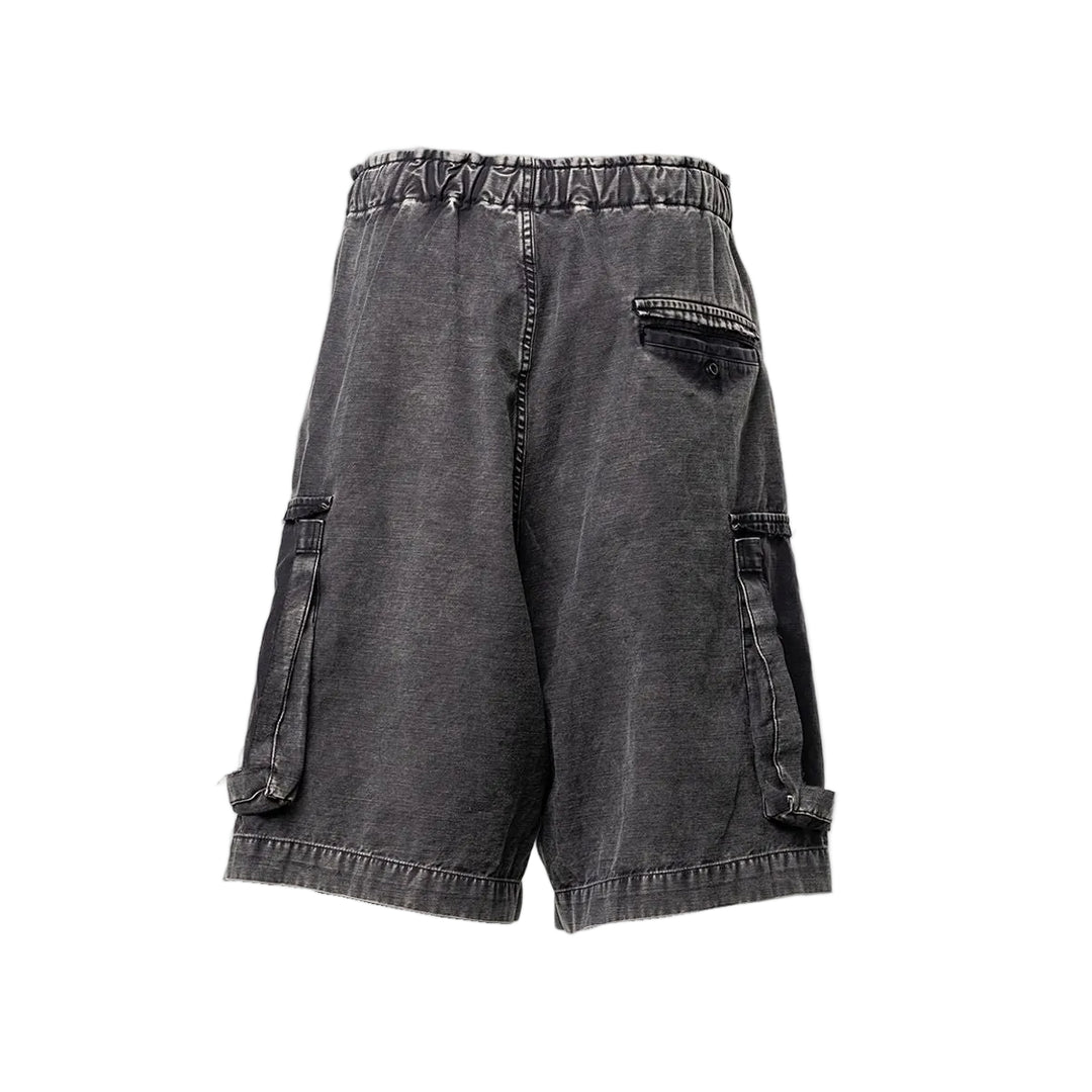 Cotton Satin Cargo Shorts