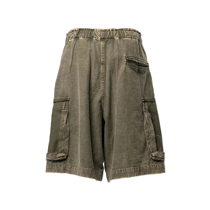 Cotton Satin Cargo Shorts