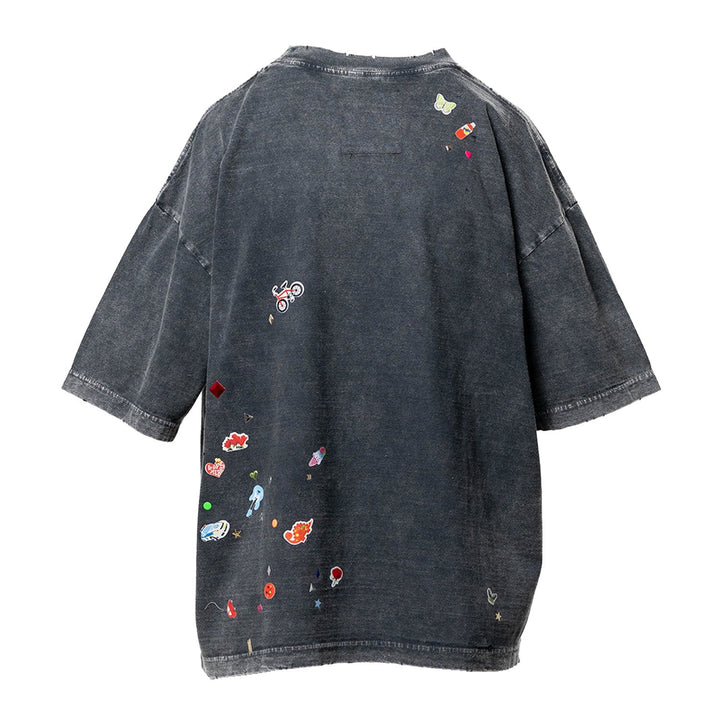Kids Sticker Print Bleached T-shirt