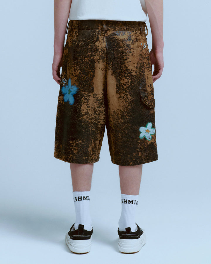 Super Bloom Lambskin Carpenter Shorts
