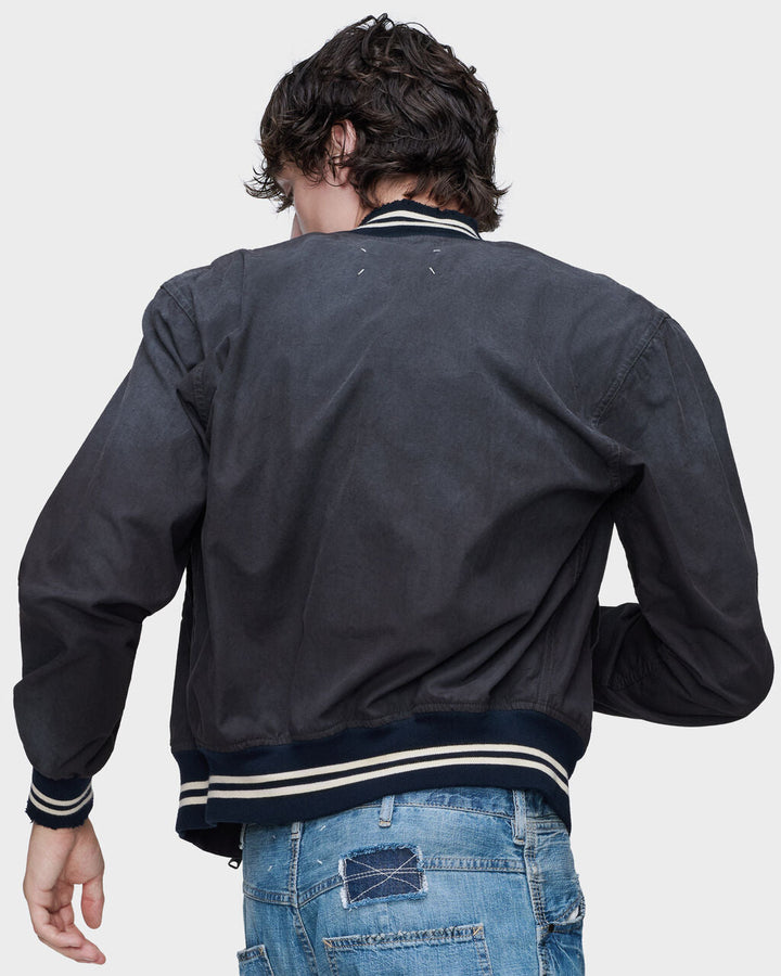 Denim Varsity Caban Jacket