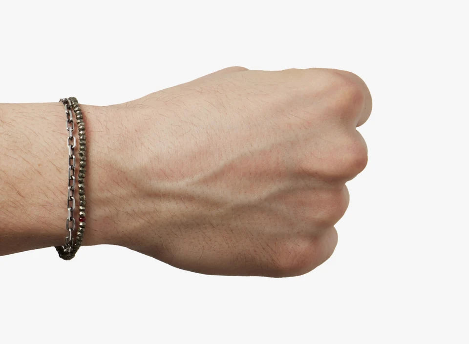 Beaded Stones Pyrite Multi Wrap Bracelet 220