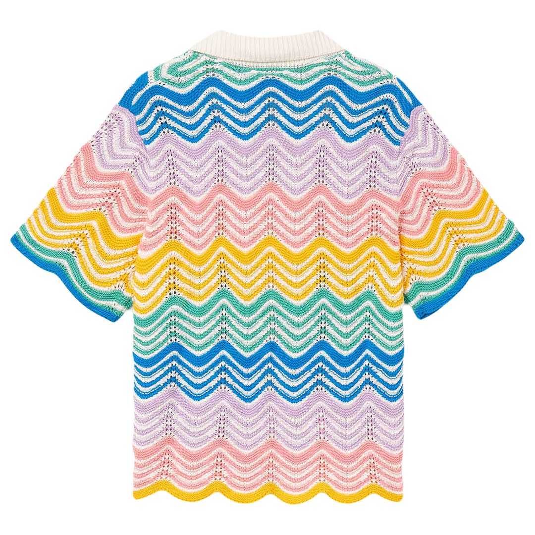 Gradient Wave Knit Shirt