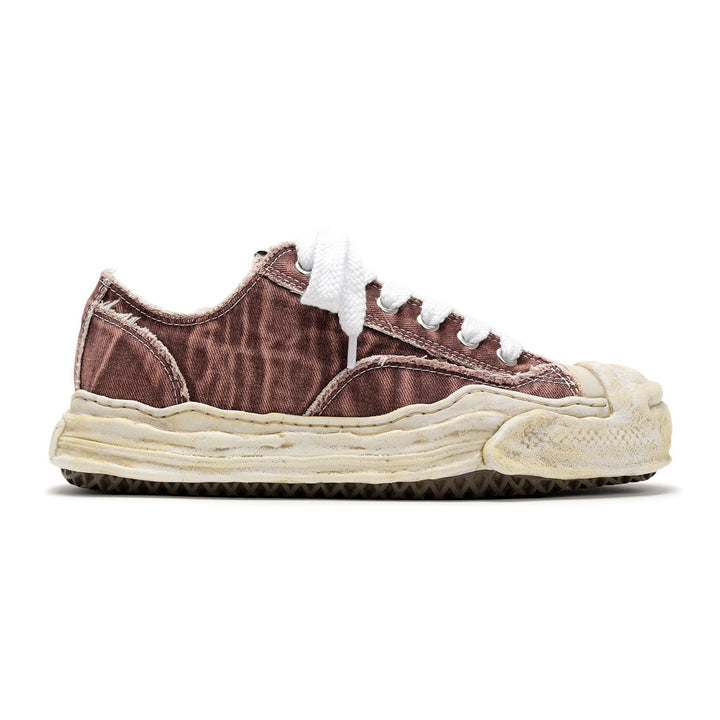 "HANK" OG Sole Bleach-Wash Denim Canvas Low-top Sneaker