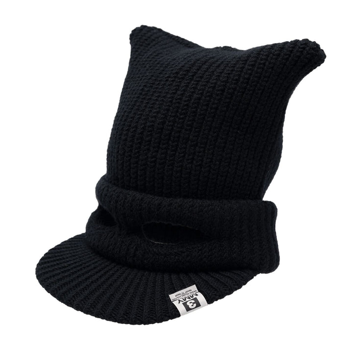 Masked Cat Visor Knit Cap