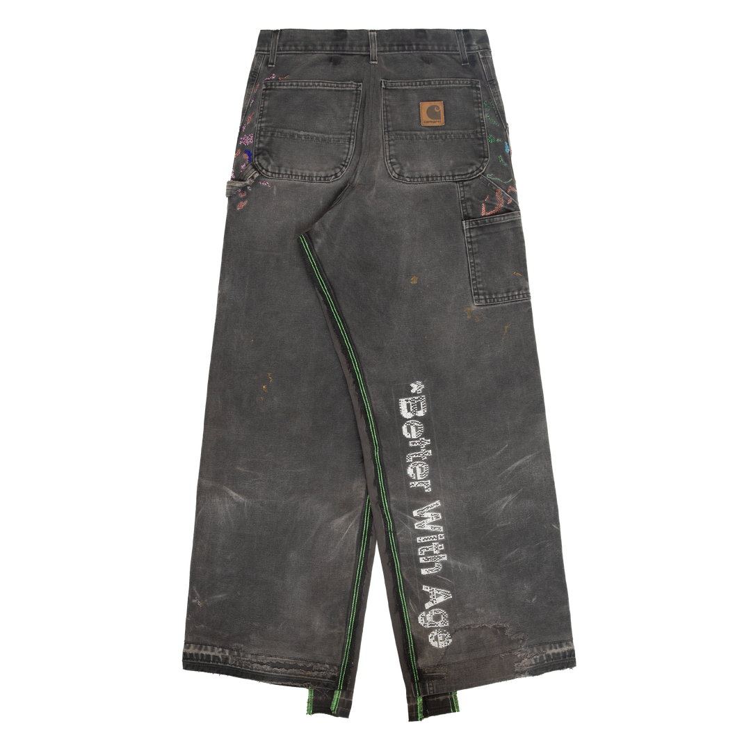 Painter's Hand-Beaded Double-Wide Trouser