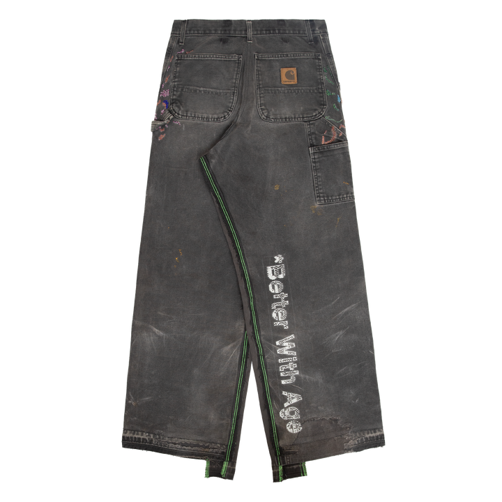 Painter's Hand-Beaded Double-Wide Trouser