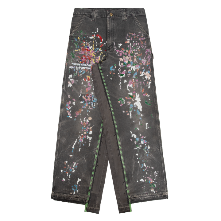 Painter's Hand-Beaded Double-Wide Trouser