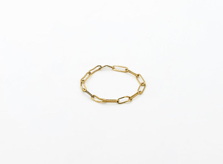 18k Paperclip Chain Ring 175